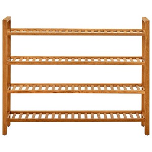 vidaXL Shoe Rack Shoe Storage Organizer Shoe Shelf for Closet Solid Oak Wood - 39.4" 31.5" - 1 of 4
