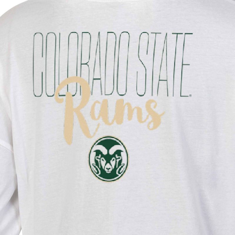 NCAA Colorado State Rams Women&#39;s White Long Sleeve T-Shirt, 3 of 4