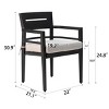 Modern Outdoor Sunbrella Fabric Upholstered Dining Arm Chair Set of 4,Aluminum Curved Back Patio Garden Tapered Feet Dining Chair-Coolbibila - 4 of 4