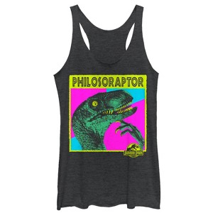 Women's Jurassic Park Philosoraptor Racerback Tank Top - 1 of 3