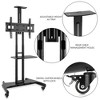 Mount Factory Rolling TV Cart Mobile TV Stand for 40-65 inch Flat Screen, LED, LCD, OLED, Plasma, Curved TV's - Universal Mount with Wheels - 4 of 4