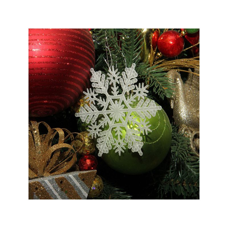 Northlight 24ct Glitter Snowflake Christmas Ornament Set 4" - White, 2 of 5