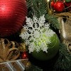 Northlight 24ct Glitter Snowflake Christmas Ornament Set 4" - White - image 2 of 2