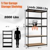 5-Tier Adjustable Storage Shelves, Garage Shelving Units,Heavy Duty Metal Storage Shelf for Closet Pantry,Kitchen,Bathroom,Black - 4 of 4