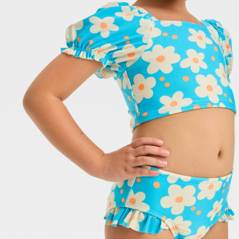 Toddler Girls' Puff Sleeve Bikini Set - Cat & Jack™, 4 of 9