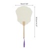 Unique Bargains Portable Double-Sided Long Handle Round Folding Fan 1 Pc - 2 of 4