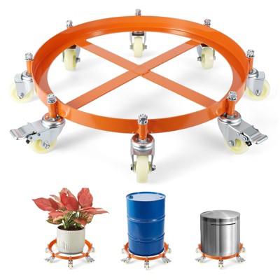55 Gallon Drum Dolly, 1000 lbs Load Capacity Trash Can Dolly With 4 Swivel Casters & Cross Braces, Non Tipping Hand Truck, Barrel Dolly