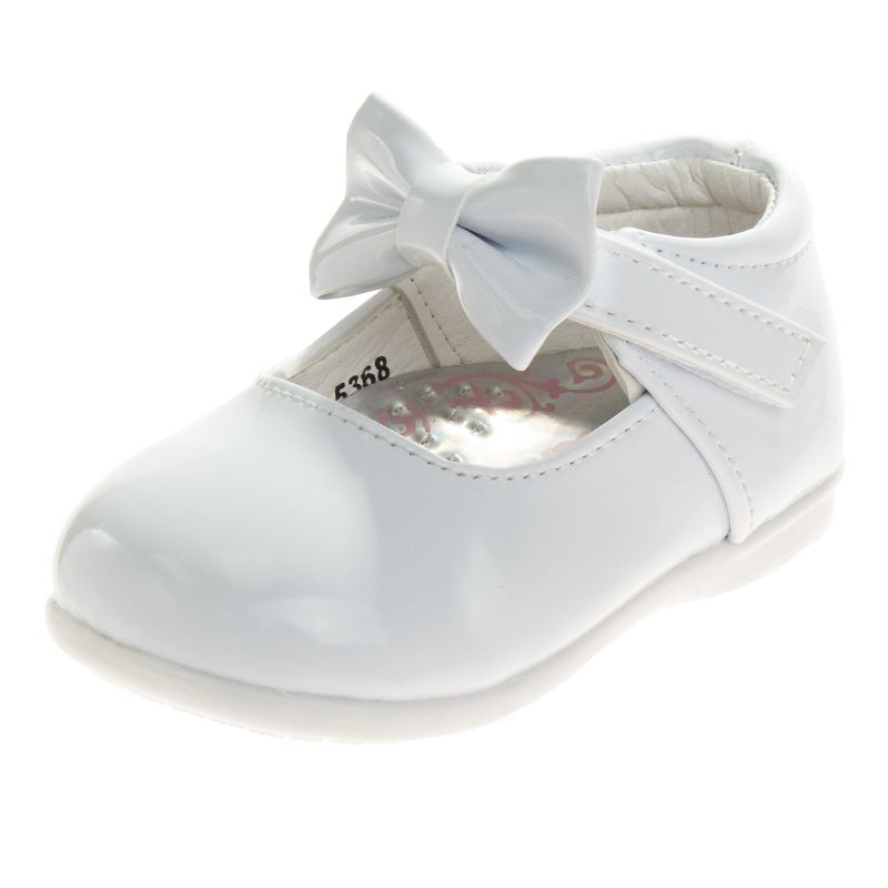 Josmo Baby Girls' Mary Jane Flats with Bow Detail: Non-Slip Sole Wedding Flower Girls' Shoes (Infants/Toddler Sizes), 1 of 7