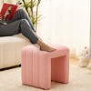 ChicFurnit Ottomans and Benches Vanity Ottoman Modern U Shaped Footstool Foot Rest Stool with Upholstered for Makeup Room, Pink, 16.54"*14.37"*16.54" - 3 of 4