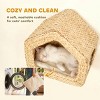 Cat Wall Bed with Seagrass, Plush Cushion & Dual Entrances, 15.7" Space Saving Wall Mounted Cat House-3irtyhousy - 3 of 4