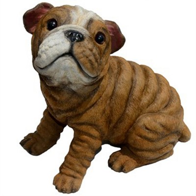 Michael Carr Designs Puppy Love Collection Polyresin Bully Realistic Details Bulldog Puppy Outdoor Decoy Figurine Statue for Lawn & Garden Protection