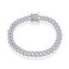 Links of Italy Sterling Silver 9mm Micro Pave Monaco Chain - Available Sizes: 8  , 16  , 20  , 22  , 24  Inches - 3 of 4