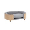 Pascual Pet Sofa Bed With Washable Velvet Cushion And Bent Wood Back - 2 of 4