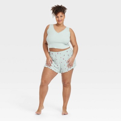 Women's Lace Trim Ribbed Pajama Tank Top - Colsie™