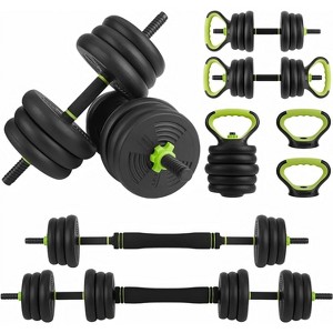 4-in-1 Adjustable Dumbbell Set, 44-88LB Free Weights with Connector - Converts to Kettlebells, Barbell & Push-Up Stand - 1 of 4