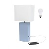 Modern Leather Table Lamp with USB and Fabric Shade - Elegant Designs - 3 of 4