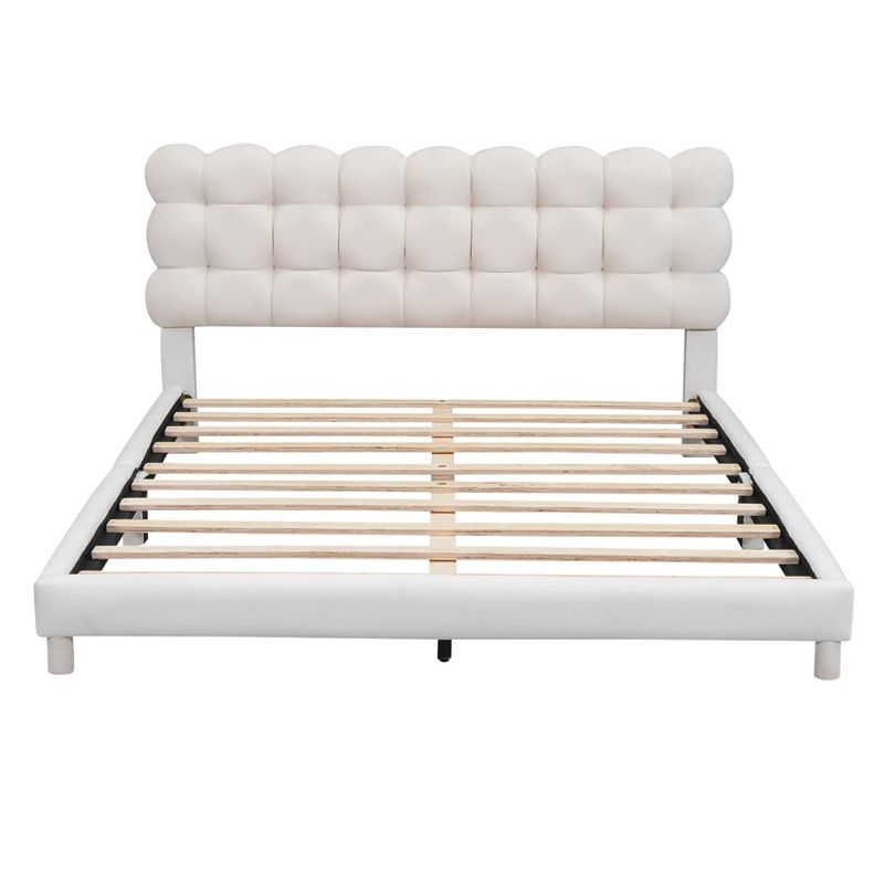 Queen/Full/Twin Size Upholstered Platform Bed with Soft Headboard-ModernLuxe, 4 of 13