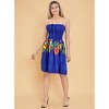 LA LEELA Women's Tube Dress Dress Top Short One Size Leaves Blue - 3 of 4