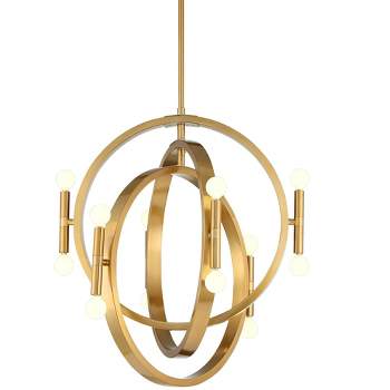 Possini Euro Design Aura Warm Gold Chandelier Lighting 25 1/4" Wide Modern 12-Light Fixture for Dining Room House Foyer Kitchen Island Entryway Home