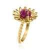 Ross-Simons Purple Turquoise Sunflower Ring in 18kt Gold Over Sterling - 3 of 4