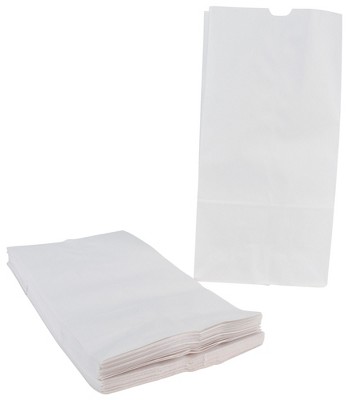 School Smart Paper Bag, Flat Bottom, 7 X 13 Inches, White, Pack Of 50 :  Target