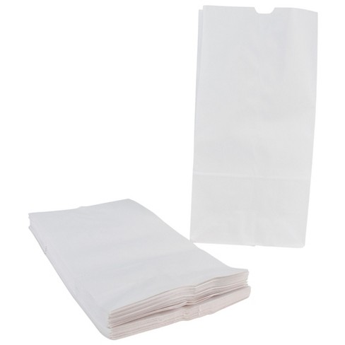 School Smart Paper Bag, Flat Bottom, 7 x 13 Inches, White, Pack of 50