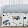 Sweet Jojo Designs Boy Baby Crib Bedding Set - Construction Truck Green Blue and Grey 4pc - 4 of 4