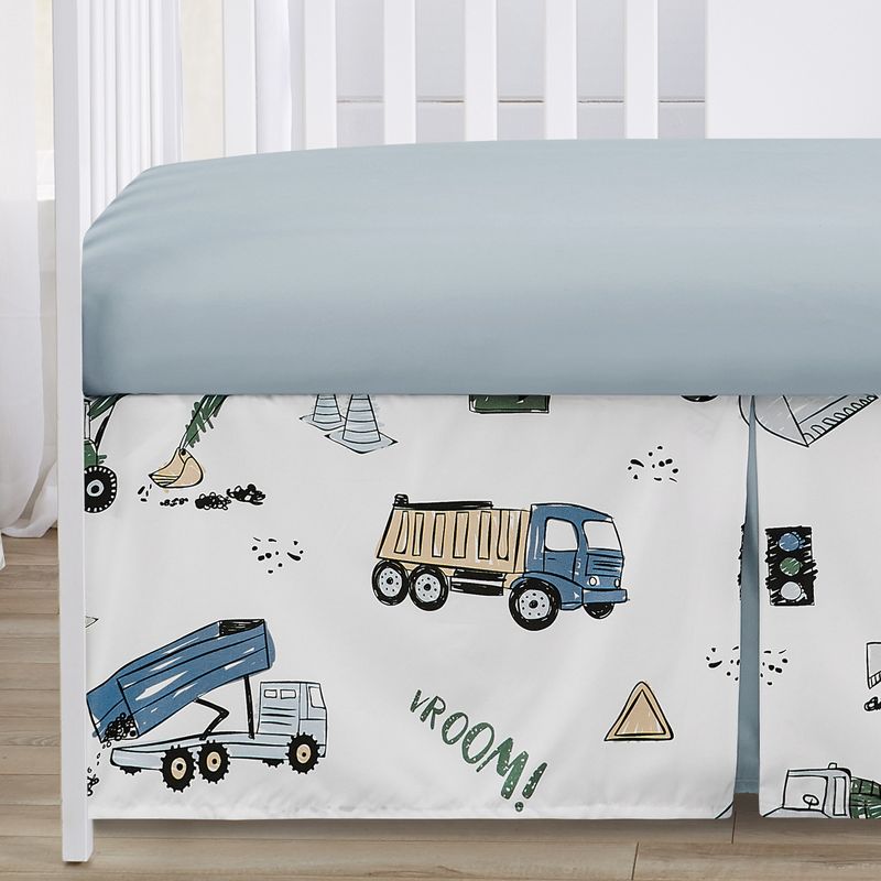 Sweet Jojo Designs Boy Baby Crib Bedding Set - Construction Truck Green Blue and Grey 4pc, 5 of 8