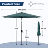 9Ft Patio Umbrella with Crank Lift & Push Button Tilt, 8 Sturdy Ribs Outdoor Table Umbrella, Umbrella for Pool, Deck, Yard, Garden - 3 of 4
