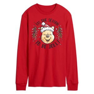 Men's - Winnie the Pooh - Tis The Season To Be Jolly Christmas Long Sleeve Graphic T-Shirt - 1 of 3