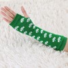 Allegra K Women's Stripe Print Knitted Fingerless Elbow Length Gloves Warmers One Size 1 Pair - 2 of 4