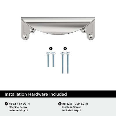 Amerock 3-Inch Stainless Steel Cabinet Cup Pull