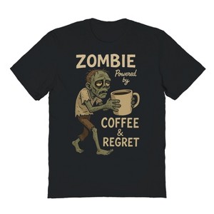 Rerun Island Men Zombie Powered By Coffee Short Sleeve Graphic Cotton T-Shirt - 1 of 4
