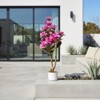 37" Artificial Magnolia Tree with 12 Pink Flowers and Green Leaves, Faux Potted Magnolia Plant for Indoor Home & Office Decor - 4 of 4