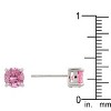Slickblue Sterling Silver Rhodium Plated 2 Carat Pink Cubic Zirconia Blossom Stud Earrings for Women - 3 of 3