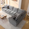 VYNXARIA 5 Seats,Oversized Sectional Sofa,L Shaped Corner Couch with Detachable Seat & Back Cushion,Corduroy Upholstery Convertible Sleeper Sofa&Couch - 2 of 4