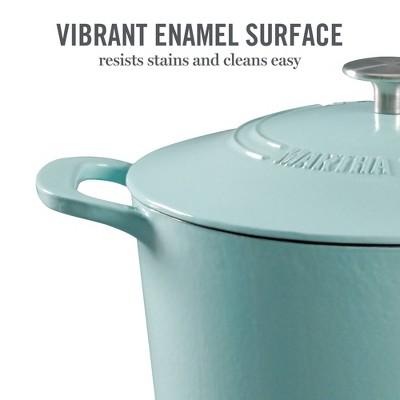Martha Blue 7qt Enameled Cast Iron Dutch Oven