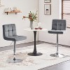Yaheetech 2pcs Adjustable Modern Velvet Swivel Bar Stool with Backrest And Large Pedestal Base - 2 of 4