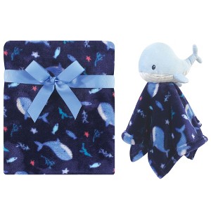 Luvable Friends Baby Boy Plush Blanket and Security Blanket, Deep Sea, One Size - 1 of 3
