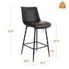 Vatros Counter Height Stools, FSC Certified Upholstered Faux Leather Bar Stools Set of 2 - 4 of 4