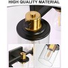 DORESshop 20 in. 3-Light Black Gold Bathroom Vanity Light with Clear Glass Shades for Mirror and Vanity - 4 of 4
