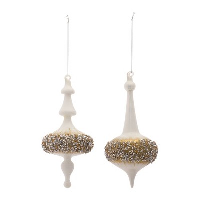 Melrose Modern Glass Finial Ornament (Set of 6)