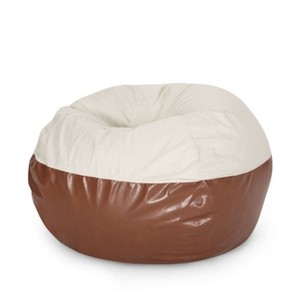 NicBex 5 Ft Faux Leather Rounded Bean Bag Chair with Removable Covers for Living Room,Dining Room,Bedroom,Office - 1 of 4