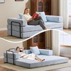 Whisen Sectional Compression Sofa Bed & Floor Futon Couch with Convertible Folding Design, Pillows and Armrests - 4 of 4