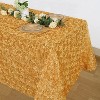Wikineon Gold Rose Tablecloth 3D Satin 60x102 Inch Rectangle Flower Table Cloths for Wedding Birthday Party Outdoor Ceremony Floral Table Decorations - 2 of 4