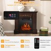 Tangkula 32" Electric Fireplace Mantel TV Stand Space Heater 1400W w/ Remote Control Brown - 4 of 4