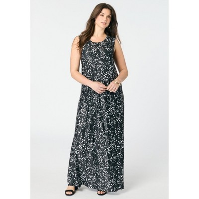 Roaman's Women's Plus Size Petite Ultrasmooth Fabric Sleeveless Maxi Dress