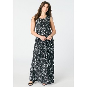 Roaman's Women's Plus Size Petite Ultrasmooth Fabric Sleeveless Maxi Dress - 1 of 4