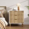 Natural 3 Drawer Dresser for Bedroom, Large Nightstand Chest of Drawers, Wood Storage Dresser Organizer with Metal Handles & Anti-Tipping Device - 2 of 4