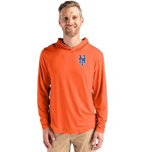 New York Mets Cutter & Buck Coastline Epic Comfort Recycled Mens Hooded Shirt - 1 of 1